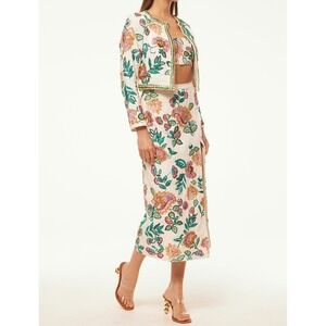 MISA Los Angeles Embellished Floral Cropped Jacket Women's Size‎ L